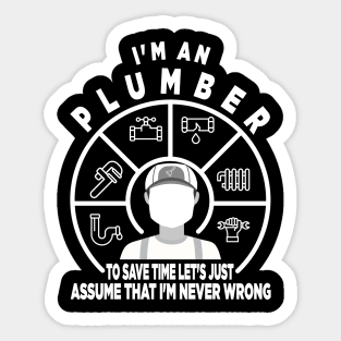 Plumber Plumber Profession Gas Water Plumber Sticker